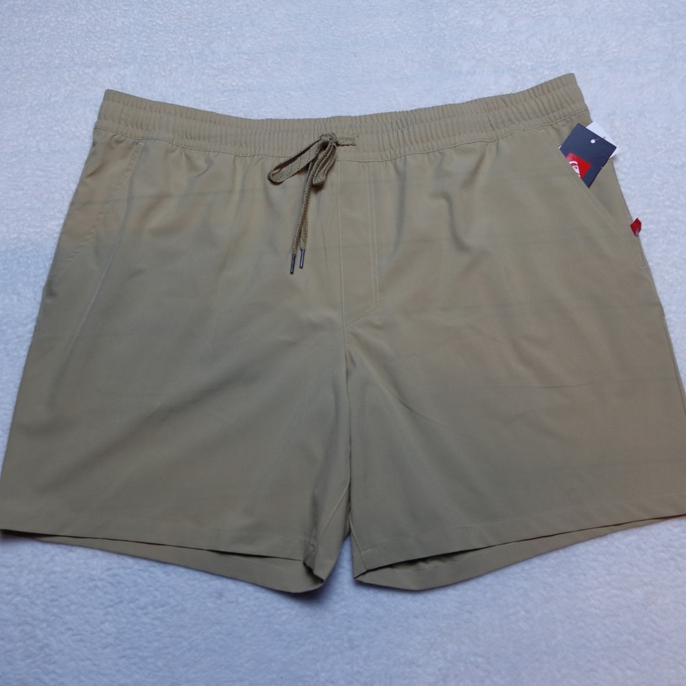 Quiksilver Performance Shorts Mens XXL Khaki Stretch Drawstring QM14AM001